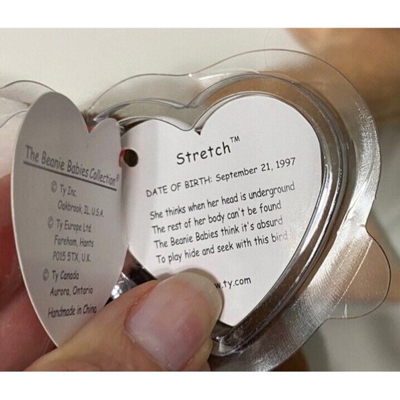 TY Beanie Baby STRETCH Ostrich + Mini Teanie Beanie Set of 2 - Picture 8 of 8